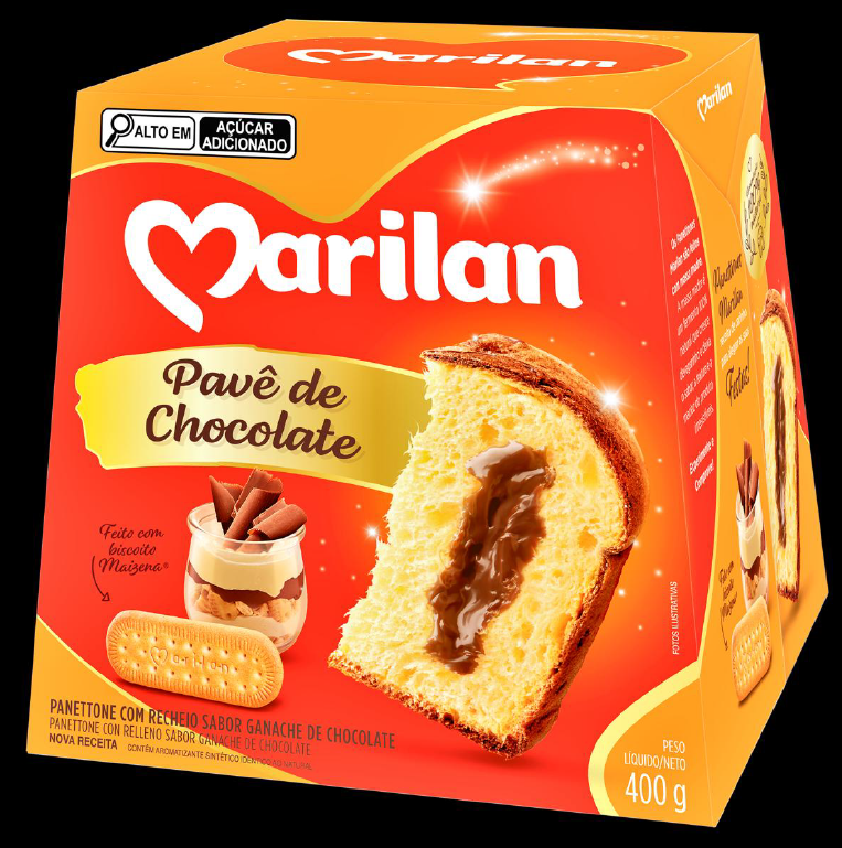 PANETONE MARILAN PAVE CHOCO 400G CX/18