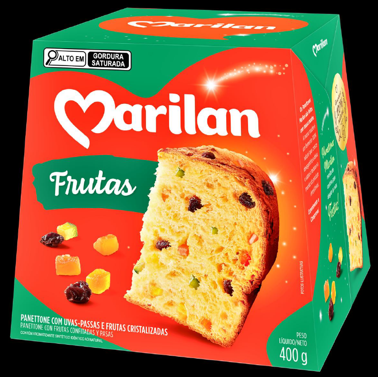 PANETONE MARILAN FRUT/PASSAS 400GR CX/18