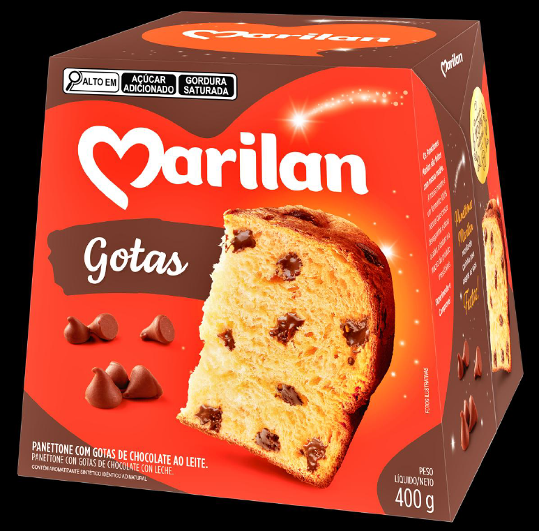 PANETONE MARILAN GOTAS CHOC 400GR CX/18