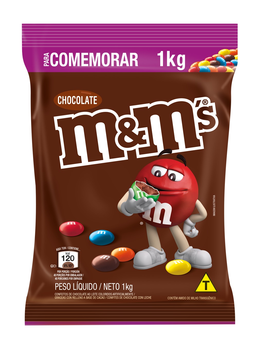 M&M S CHOCOLATE AO LEITE 1 KG CX/4