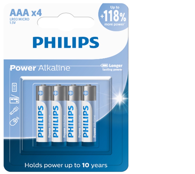 PHILIPS PILHA ALCAL AAA C/4 DP12 CX/3